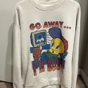 Warner Bros. White Tweety Crewneck Sweater